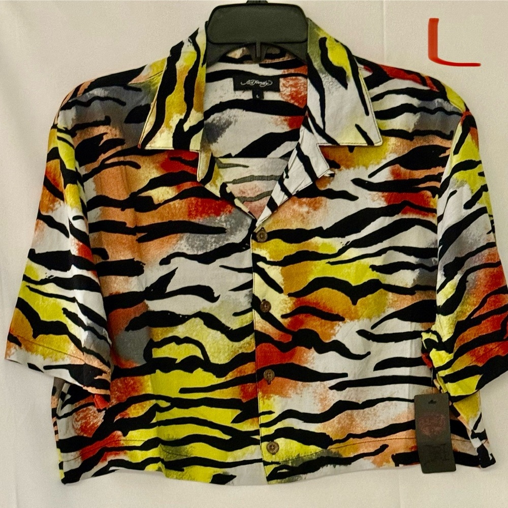 Ed Hardy Multicolor Abstract Shirt